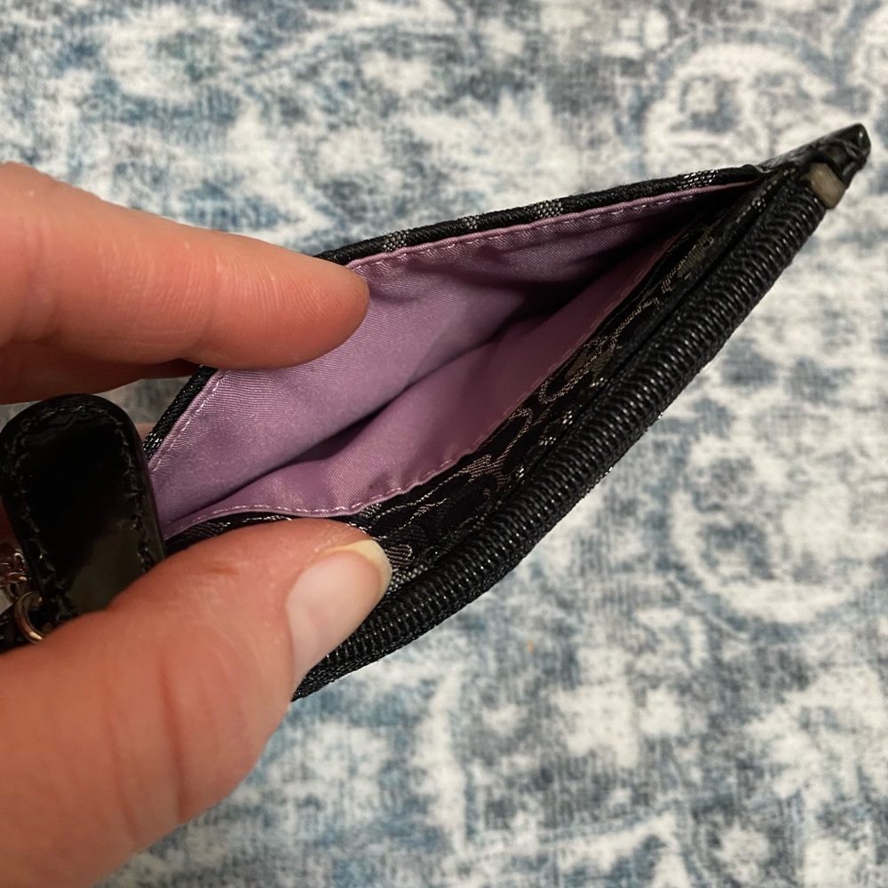 Coach Black & Gray Signature Wallet / Coin Purse Key Chain NWOT - Picture 4 of 6